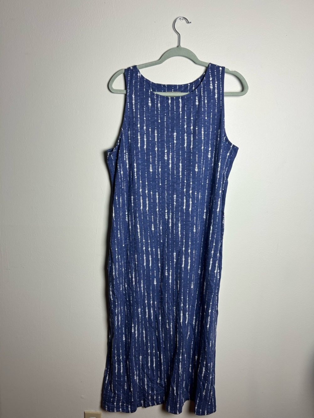 Sleeveless Navy Blue Stripe Maxi Dress